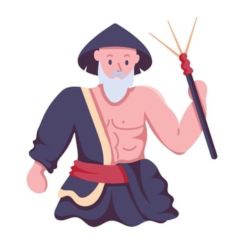 Trendy Male Samurai vector