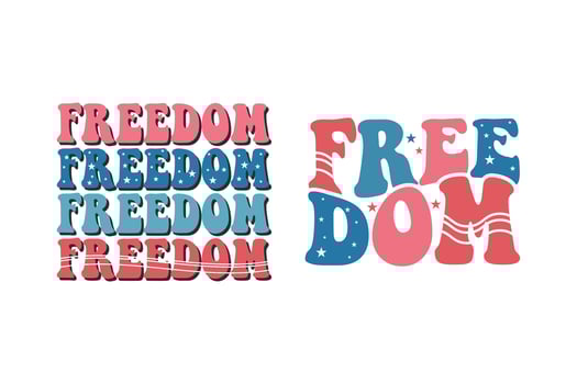 freedom 4th of July retro sublimation vector design for t-shirts, tote bags, cards, frame artwork, phone cases, mugs, stickers, tumblers, print, etc.