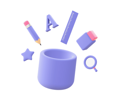 3d illustration icon of purple Stationary for UI UX web mobile apps social media ads design png