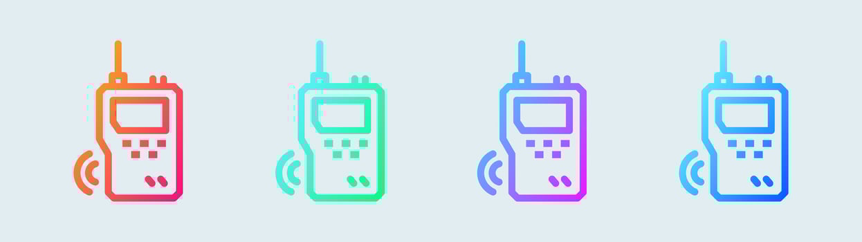 Old phone line icon in gradient colors. vector