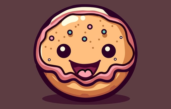 Floating Melted Doughnut Cartoon Vector Icon Illustration. Food Object Icon Concept Isolated Premium Vector. Flat Cartoon Style,donut doodle icon, vector illustration,