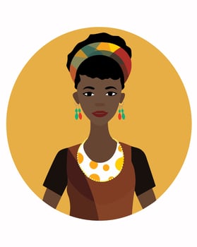 african girl with colorful headband vector