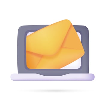3D e-mail jump off the computer screen Internet messaging concept for news alerts vector