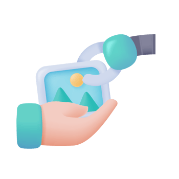 Robotic hand supports human work The concept of collaboration with robots. 3D illustration png