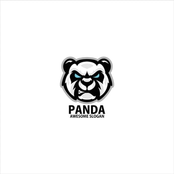 panda angry logo esport design vector