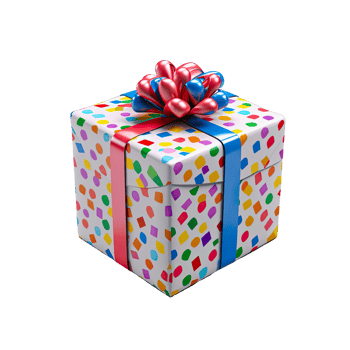 3d gift box square shape transparent background png