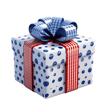 3d gift box square shape transparent background png