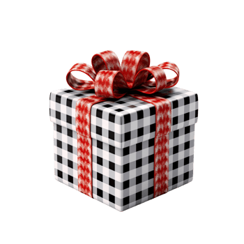 3d gift box square shape transparent background png