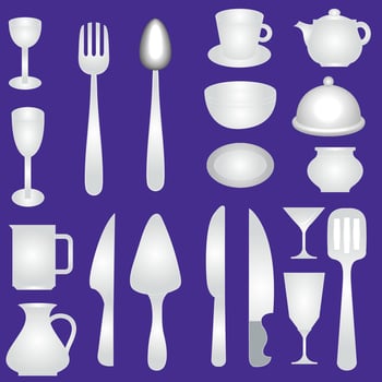 Collection of trendy household crockery and pottery cups, plates, bowls, vases, mugs. Bundle of utensils for home decoration. Flat cartoon vector illustration.