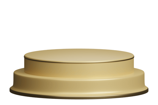 3d gold double layers round product podium png
