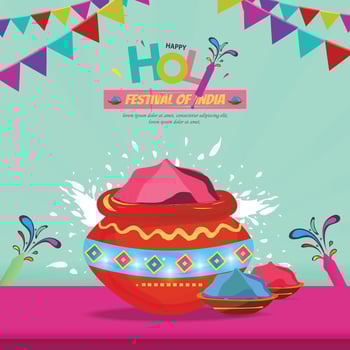 Happy Holi Indian Hindu Festive Colors Greetings Backgrounds vector