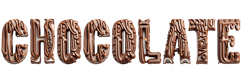 Chocolate Word Made From Chocolate Fountain Texture png