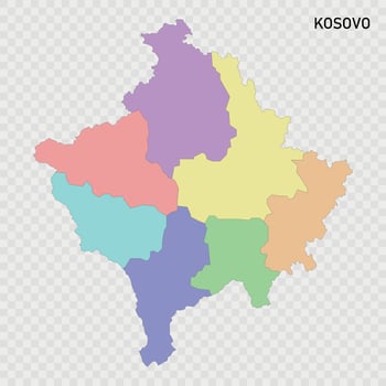 Isolated colored map of Kosovo vector