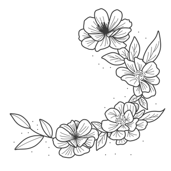 Flower outline for coloring book png
