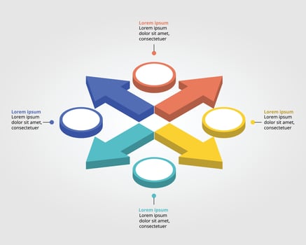 arrow chart template for infographic for presentation for 4 element vector
