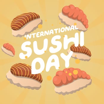 international sushi day design template for celebration. sushi vector illustration. sushi rolls. international sushi day.