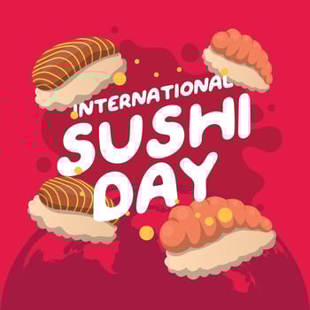 international sushi day design template for celebration. sushi vector illustration. sushi rolls. international sushi day.