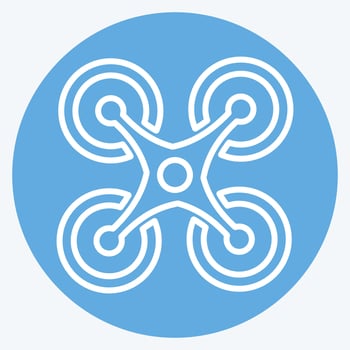 Icon Quadcopter. related to Drone symbol. blue eyes style. simple design editable. simple illustration vector
