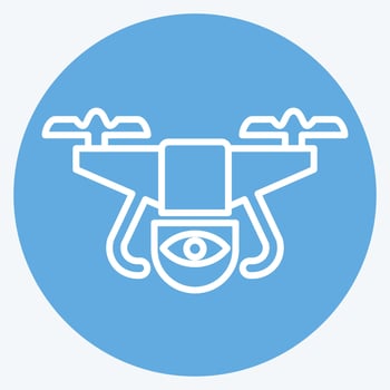 Icon Surveillance Drone. related to Drone symbol. blue eyes style. simple design editable. simple illustration vector