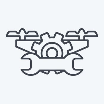 Icon Maintenance and Repair. related to Drone symbol. line style. simple design editable. simple illustration vector