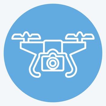 Icon Drone with Camera. related to Drone symbol. blue eyes style. simple design editable. simple illustration vector