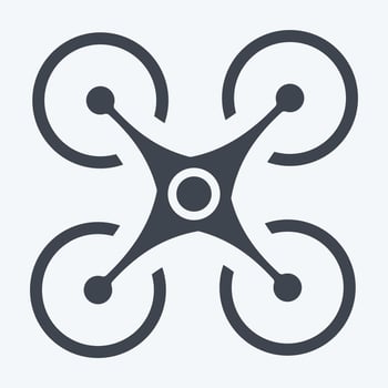Icon Quadcopter. related to Drone symbol. glyph style. simple design editable. simple illustration vector
