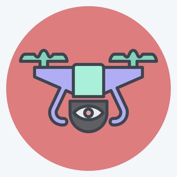 Icon Surveillance Drone. related to Drone symbol. color mate style. simple design editable. simple illustration vector