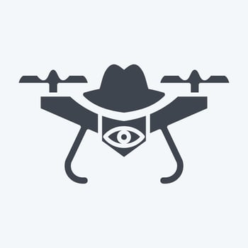 Icon Spy Drone. related to Drone symbol. glyph style. simple design editable. simple illustration vector