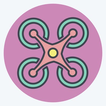 Icon Quadcopter. related to Drone symbol. color mate style. simple design editable. simple illustration vector