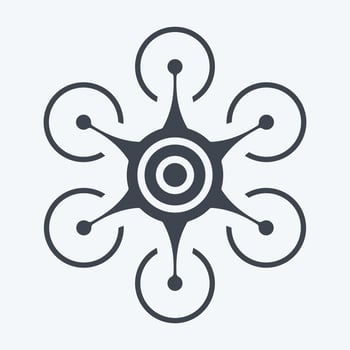 Icon Hexacopter. related to Drone symbol. glyph style. simple design editable. simple illustration vector