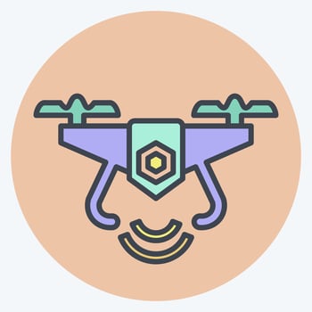 Icon Drone. related to Drone symbol. color mate style. simple design editable. simple illustration vector