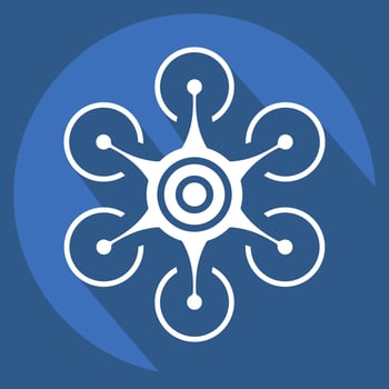 Icon Hexacopter. related to Drone symbol. long shadow style. simple design editable. simple illustration vector