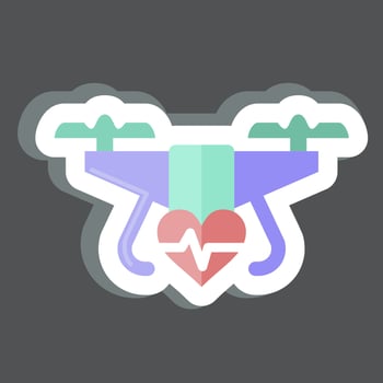 Sticker Medical Drone. related to Drone symbol. simple design editable. simple illustration vector