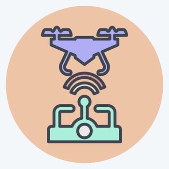 Icon Wireless Control. related to Drone symbol. color mate style. simple design editable. simple illustration vector