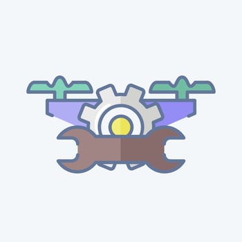 Icon Maintenance and Repair. related to Drone symbol. doodle style. simple design editable. simple illustration vector