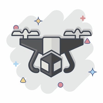 Icon Delivery Drone. related to Drone symbol. comic style. simple design editable. simple illustration vector