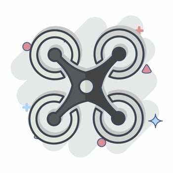 Icon Quadcopter. related to Drone symbol. comic style. simple design editable. simple illustration vector