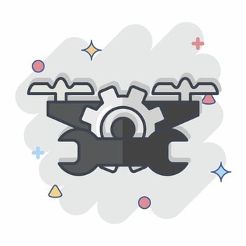 Icon Maintenance and Repair. related to Drone symbol. comic style. simple design editable. simple illustration vector