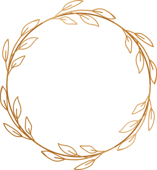 gold circle floral frame border for wedding or engagement invitations, thank you cards, logos, greeting png