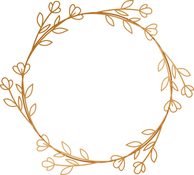 gold circle floral frame border for wedding or engagement invitations, thank you cards, logos, greeting png