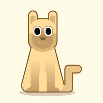 Cute cat cartoon character vector design. Brown cat figure template for mascot, logo design, veterinary, or other animal related illustration.