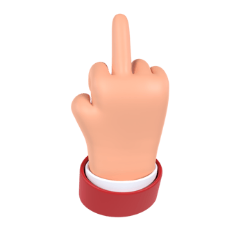 Middle Finger Hand Gesture 3D Icon png