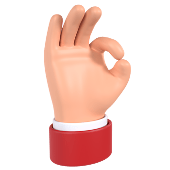 Ok Hand Gesture 3D Icon png