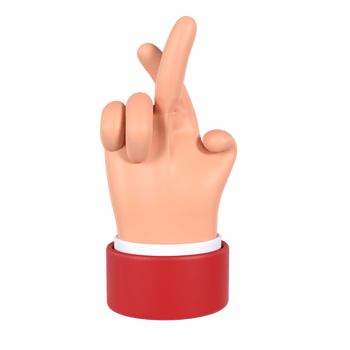 Crossed Finger Hand Gesture 3D Icon png
