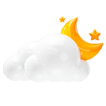 Night icon, cloud and moon. Weather forecast sign png