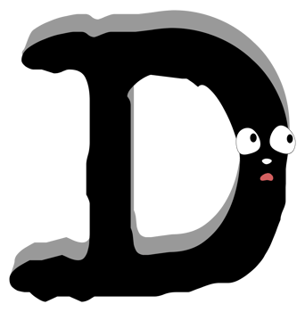 Ghost face scary. D capital letter. Alphabet design concept. PNG Illustration.