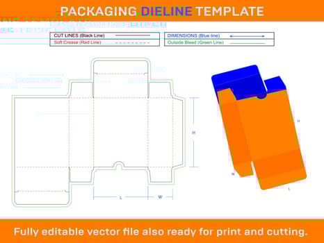 Shop Box Dieline Template vector