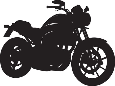 Motorcycle vector silhouette illustration, black color motor bike silhouette