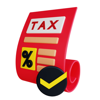 3D Rendering Verify Tax icon object png