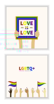 Pride LGBT Element clip art Colorful rainbow LGBTQ pride month celebration background social media vector